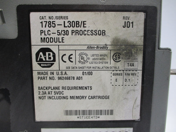 ALLEN BRADLEY 1785-L30B SER. E F/W D.1 5VDC 2.3A UNMP