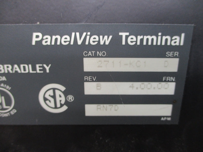ALLEN BRADLEY 2711-KC1 SER. D F/W 4.00.00 115/230VAC 3A UNMP