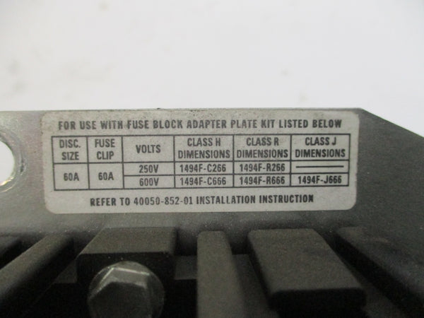ALLEN BRADLEY 1494-NF60 SER. A 600V 60A UNMP