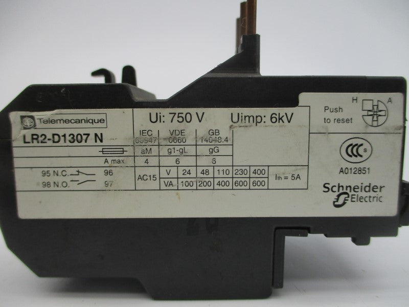 TELEMECANIQUE LR2D1307 600VAC 1.6-2.5A NSNP
