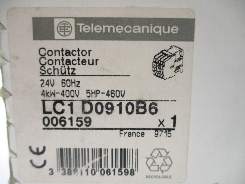 TELEMECANIQUE LC1D0910B6 24V 25A NSMP