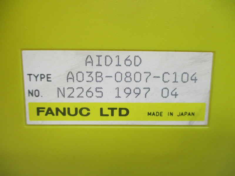 FANUC A03B-0807-C104 AID16D 24VDC UNMP