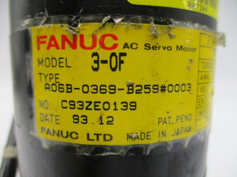 FANUC A06B-0369-B259#0003 105V 1.8A UNMP