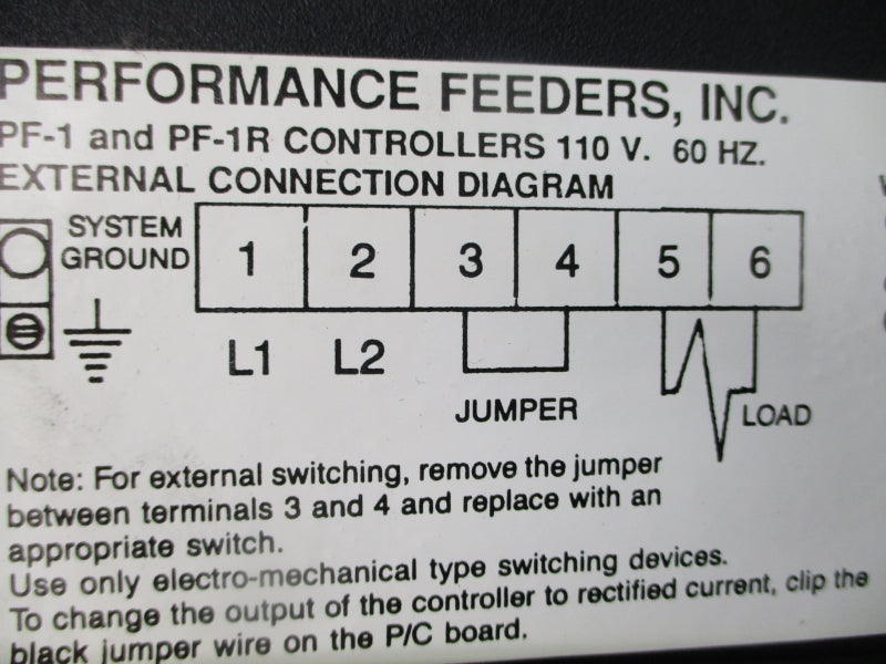 PERFORMANCE FEEDERS PF-1 115V UNMP