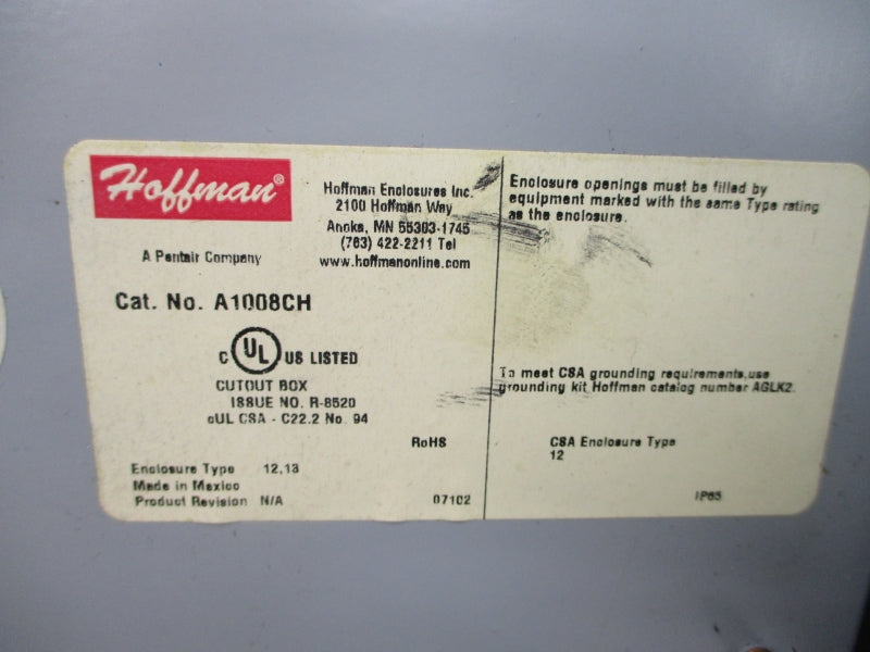 HOFFMAN A1008CH UNMP