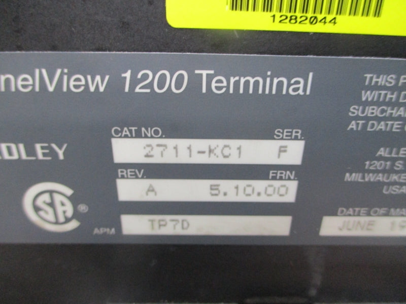 ALLEN BRADLEY 2711-KC1 SER. F F/W 5.10.00 115/230V REV. A UNMP
