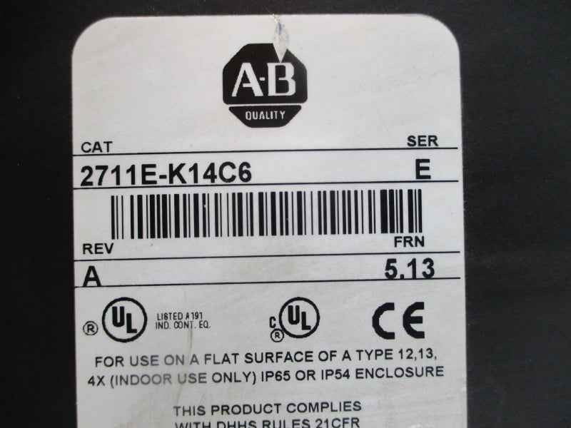 ALLEN BRADLEY 2711E-K14C6 SER. E F/W 5.13 115/230VAC UNMP
