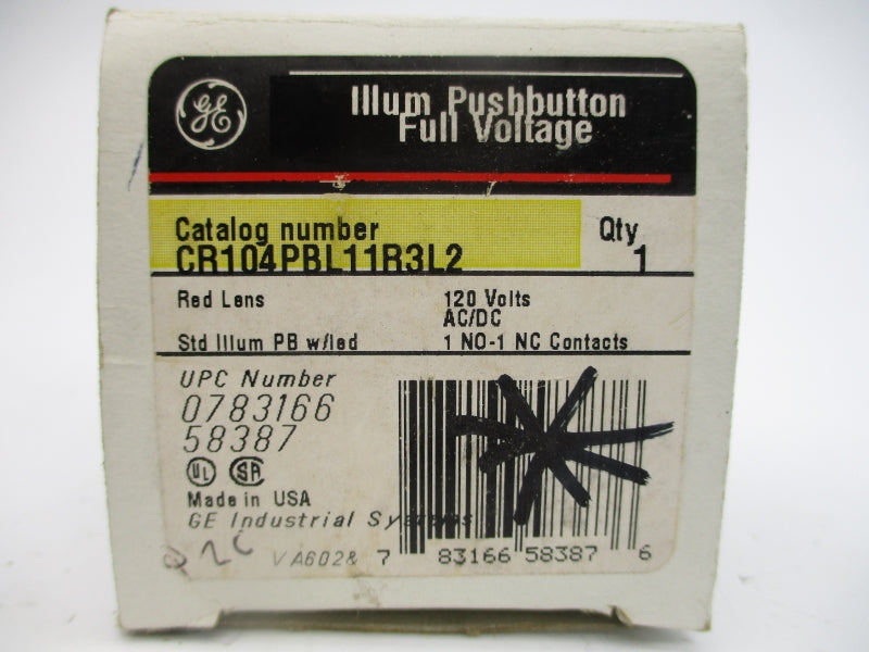 GENERAL ELECTRIC CR104PBL11R3L2 120VAC/DC NSMP