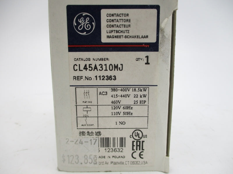 GENERAL ELECTRIC CL45A310MJ 110/120V 55A NSMP