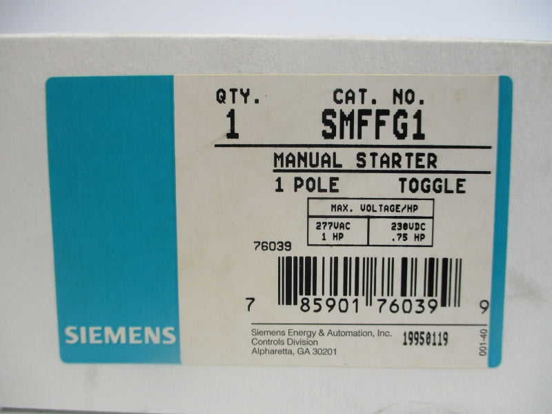 SIEMENS SMFFG1 SER. A 277VAC NSMP