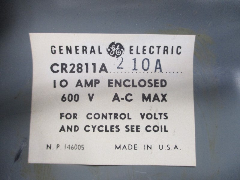 GENERAL ELECTRIC CR2811A210A 600VAC 10A NSNP