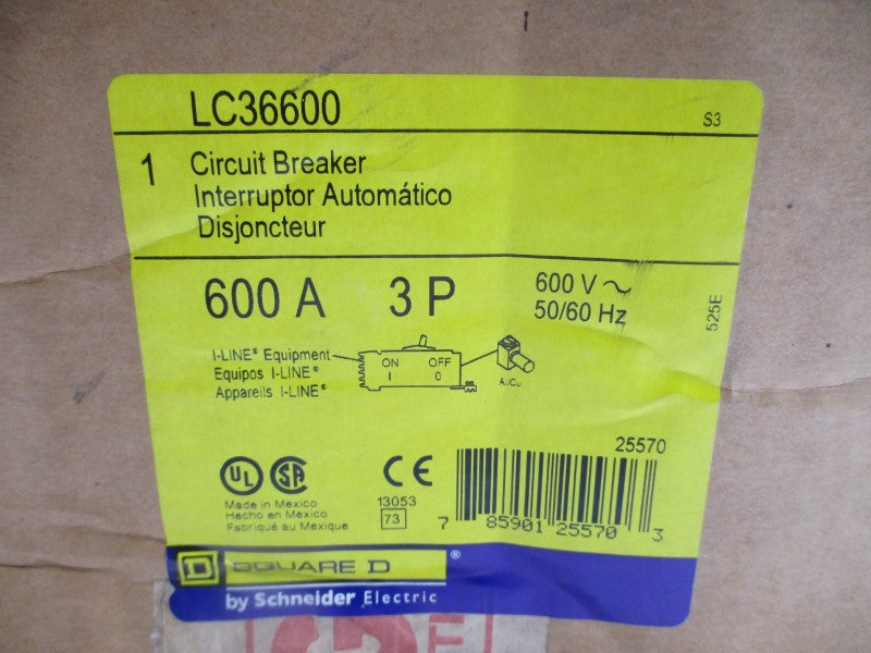 SQUARE D LC36600 600V 600A NSFS