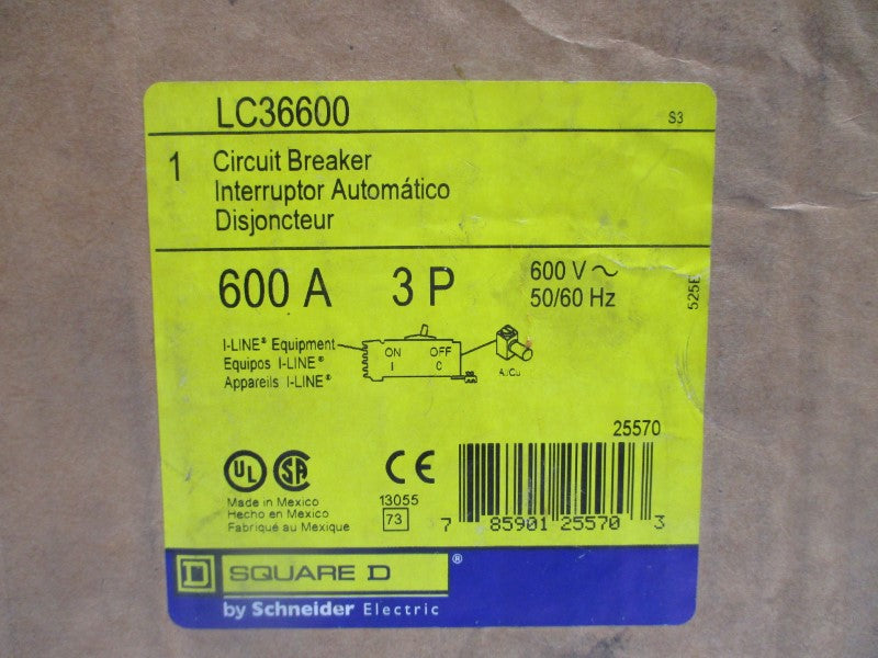 SQUARE D LC36600 600V 600A NSMP