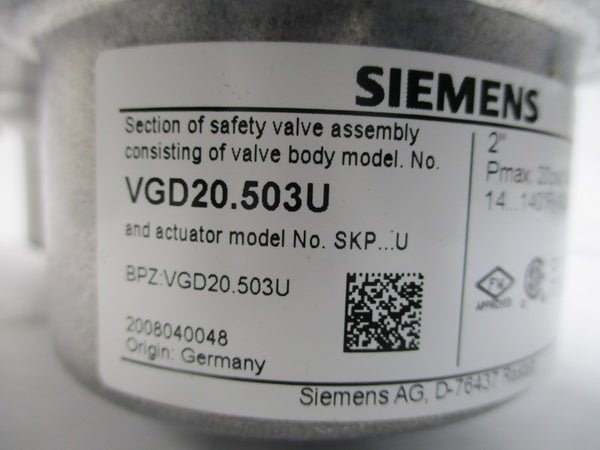 SIEMENS VGD20.503U 20PSI 2" NSMP