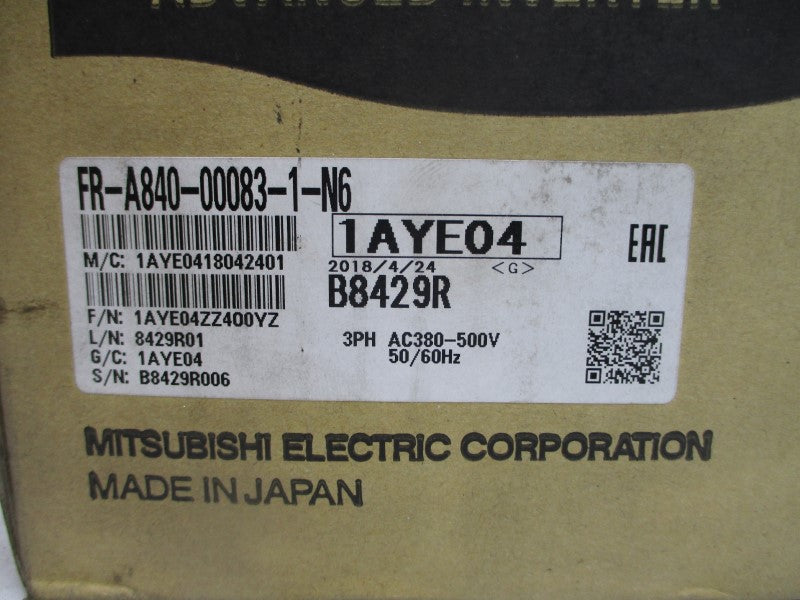 MITSUBISHI ELECTRIC FR-A840-00083-1-N6 380-500V 8.3A NSMP