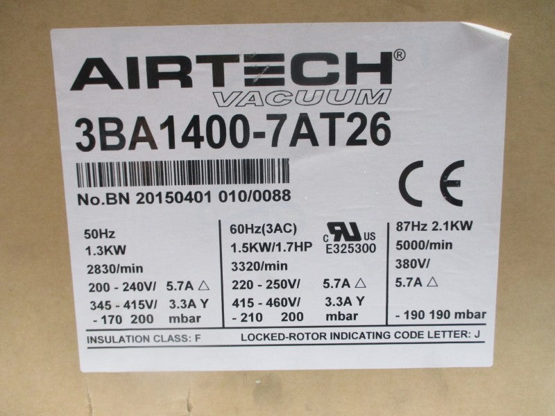 AIRTECH VACUUM 3BA1400-7AT26 415-460V 3.3A NSMP