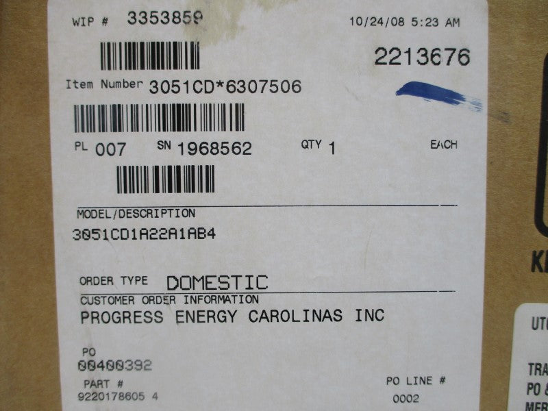 ROSEMOUNT 3051CD1A22A1AB4 10.5-55VDC 2000PSI NSMP