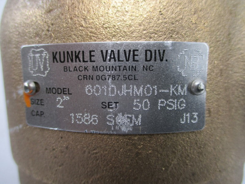 KUNKLE VALVE 6010JHM01-KM-0050 50PSI 2" NSMP