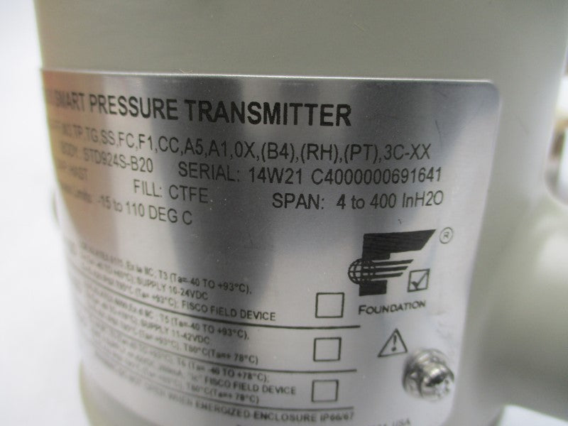 HONEYWELL YSTD924-(J2A)-00000-FF,W3,TP,TG,SS,FC,F1,CC,A5,A1,0X,(B4) 4500PSI NSMP