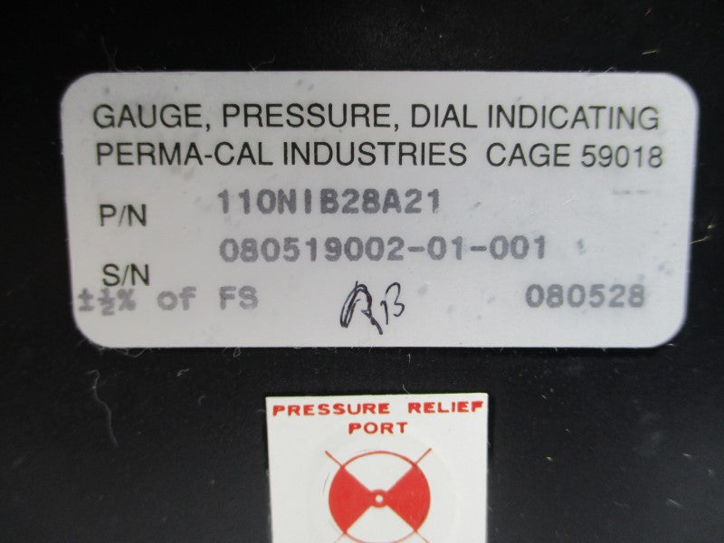 PERMA-CAL INDUSTRIES 110NIB28A21 30"HG-0-150PSI NSMP