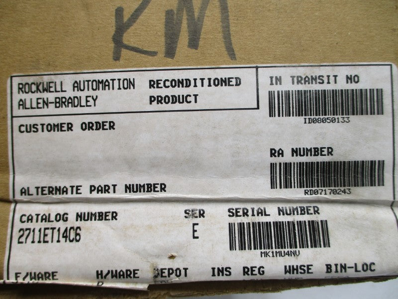 ALLEN BRADLEY 2711E-T14C6X SER. E F/W 5.16 REMAN