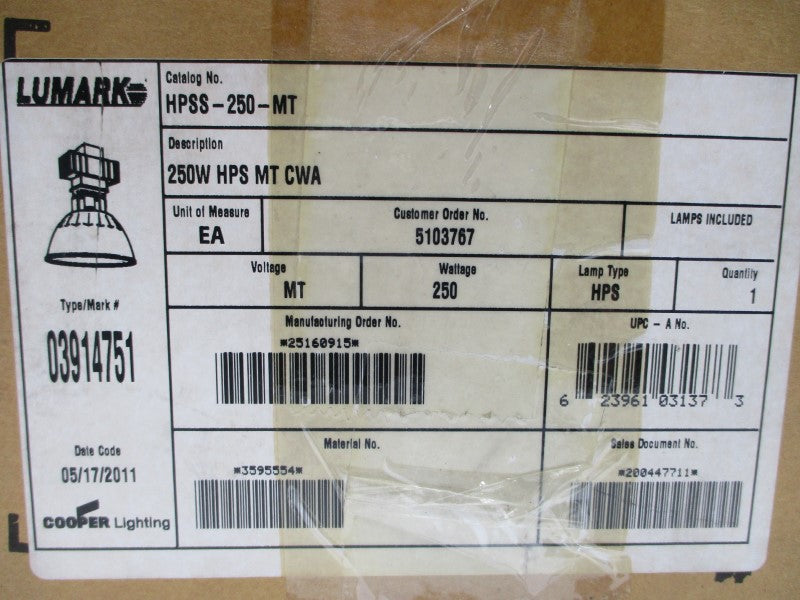 COOPER HPSS-250-MT 120/208/240/277V 2.57/1.48/1.28/1.11A NSMP