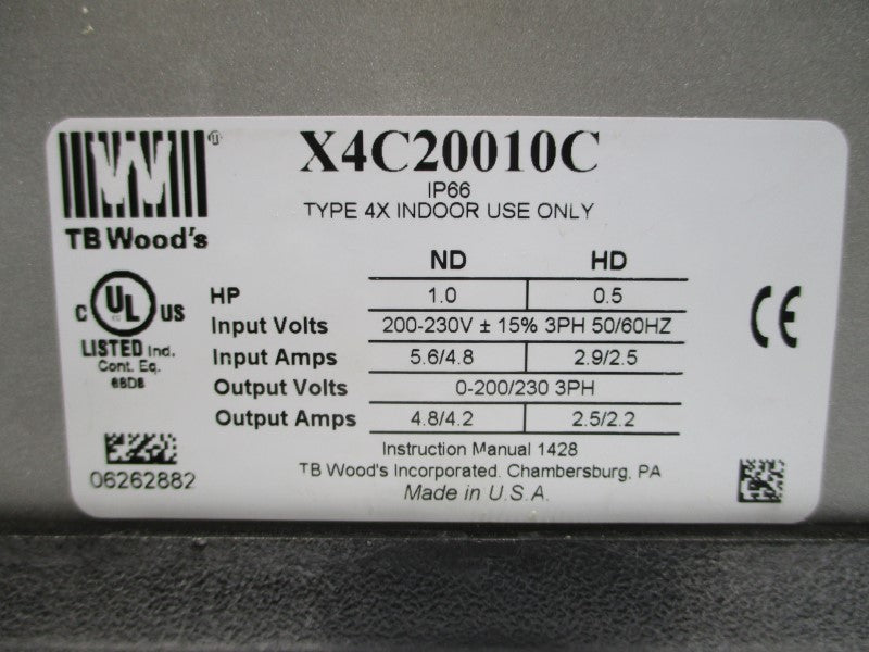TB WOODS X4C20010C 200-230V 5.6/4.8A NSMP