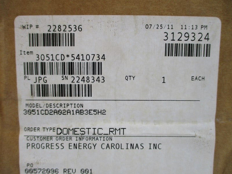 ROSEMOUNT 3051CD2A02A1AB3E5H2 10.5-55VDC 3626PSI NSMP