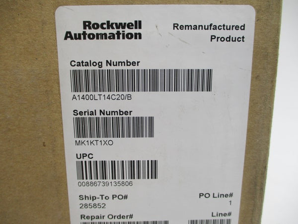 ALLEN BRADLEY 1400LT14C20 SER. B F/W 4.41 100-240VAC REMAN