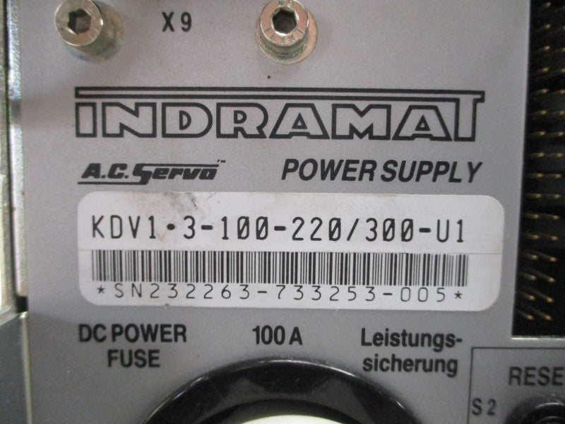 INDRAMAT KDV1-3-100-220/300-U1 220VAC 100A UNMP