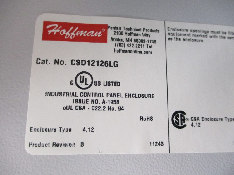 HOFFMAN CSD12126LG NSNP