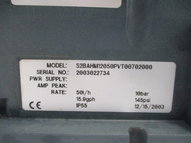 PROMINET FLUID CONTROLS S2BAHM12050PVT00702000 145PSI UNMP