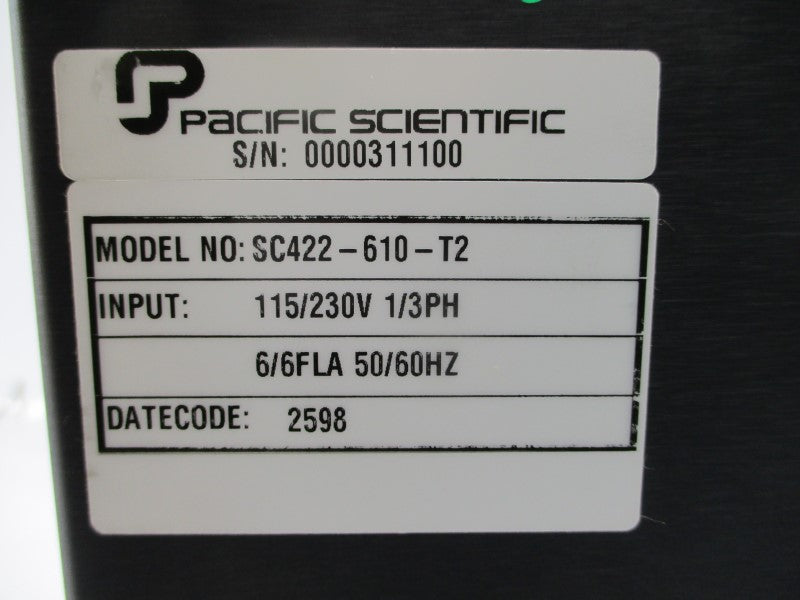 PACIFIC SCIENTIFIC SC422-610-T2 115/230V 6/6A UNMP