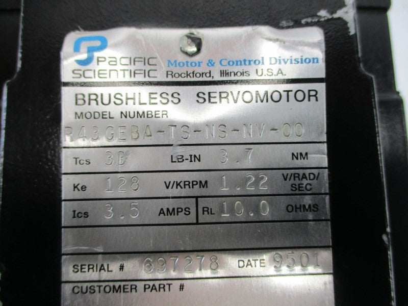 PACIFIC SCIENTIFIC R43GEBA-TS-NS-NV-00 NR42S-010 128V 3.5A UNMP
