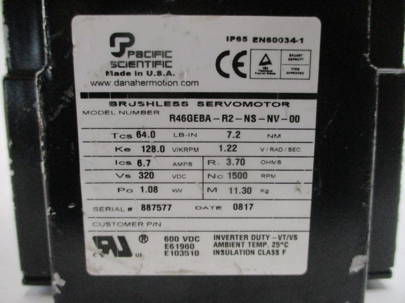 PACIFIC SCIENTIFIC R46GEBA-R2-NS-NV-00 320VDC 6.7A NSNP
