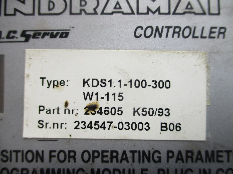 INDRAMAT KDS1.1-100-300W1-115 234605 UNMP