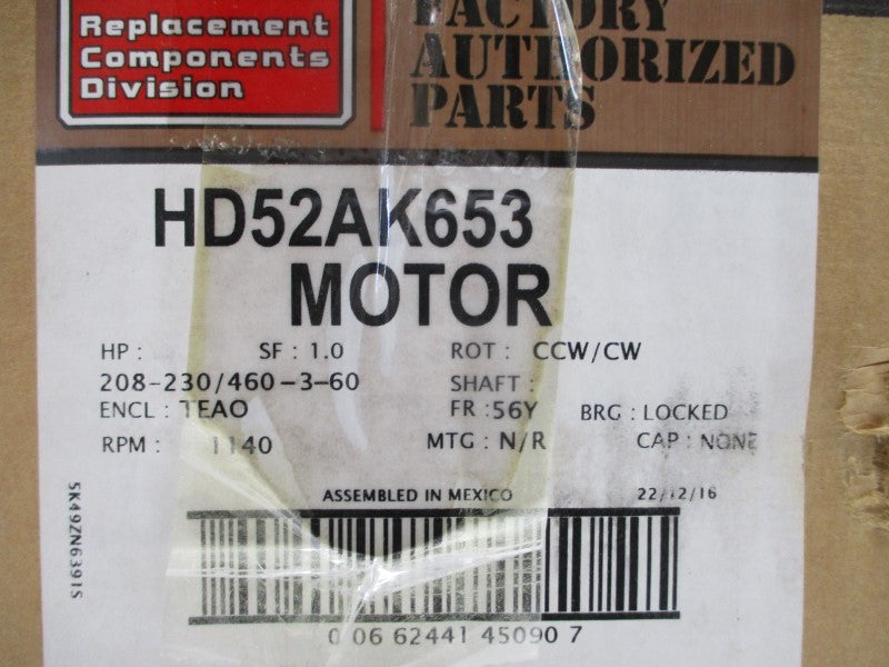 MARATHON ELECTRIC HD52AK653 5K49ZN6391S 208-230/460V 6.5-6.6/3.3A NSMP