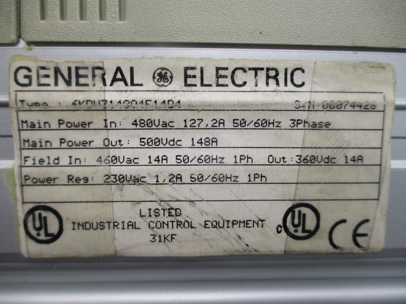 GENERAL ELECTRIC 6KDV3148Q4F14D4 DV-300 480VAC 127.2A UNMP