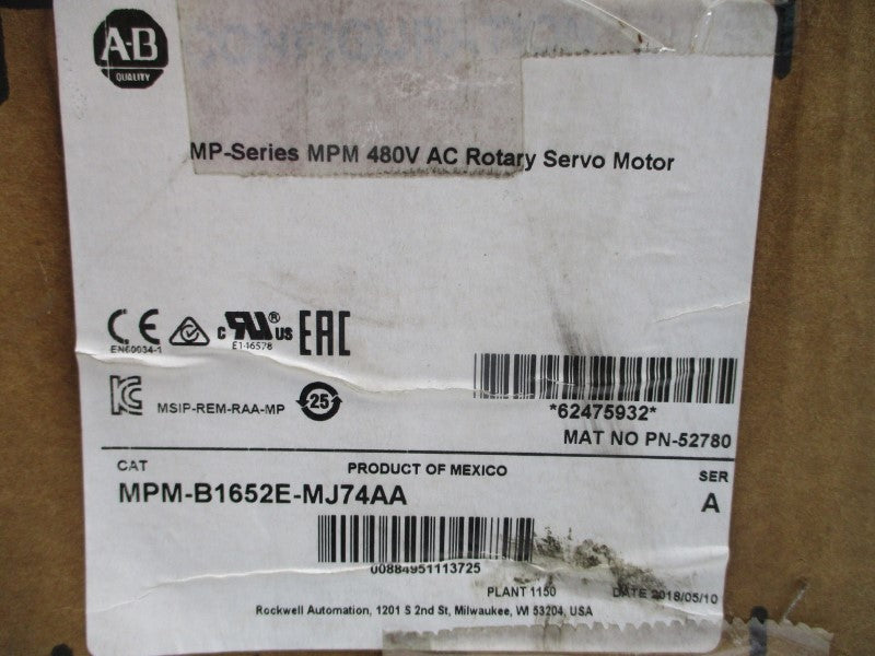 ALLEN BRADLEY MPM-B1652E-MJ74AA SER. A 480VAC 20.9A NSMP