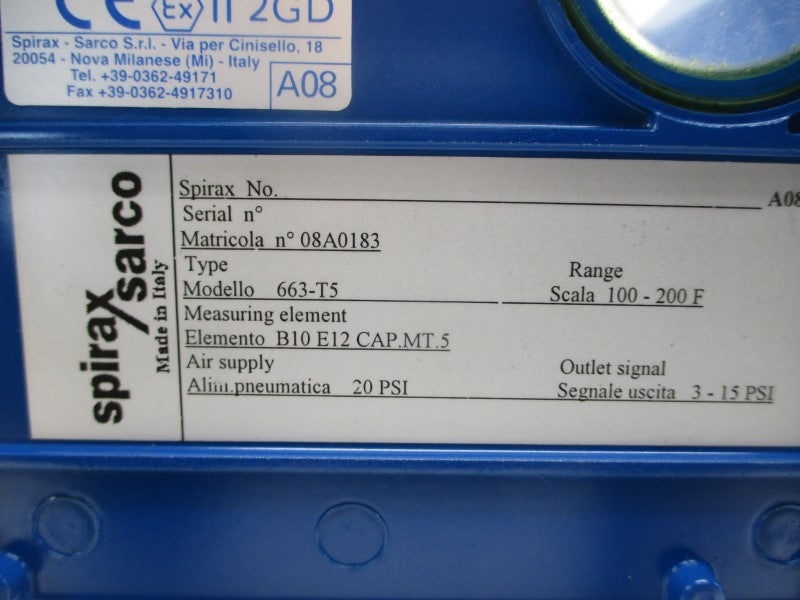 SPIRAX SARCO 663-T5 3-15PSI NSNP