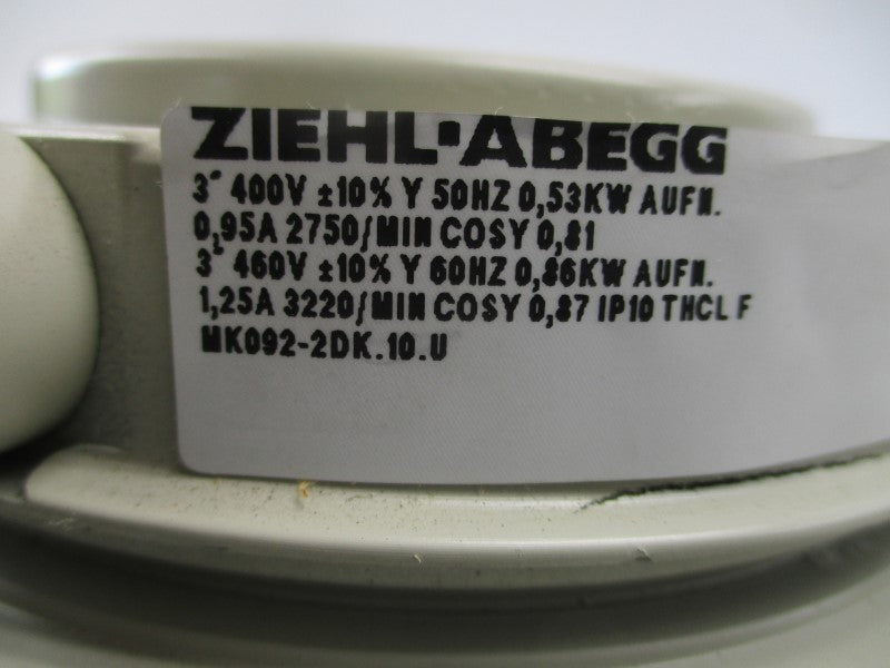 ZIEHL ABEGG MK092-2DK.10.U 460V 1.25A NSNP