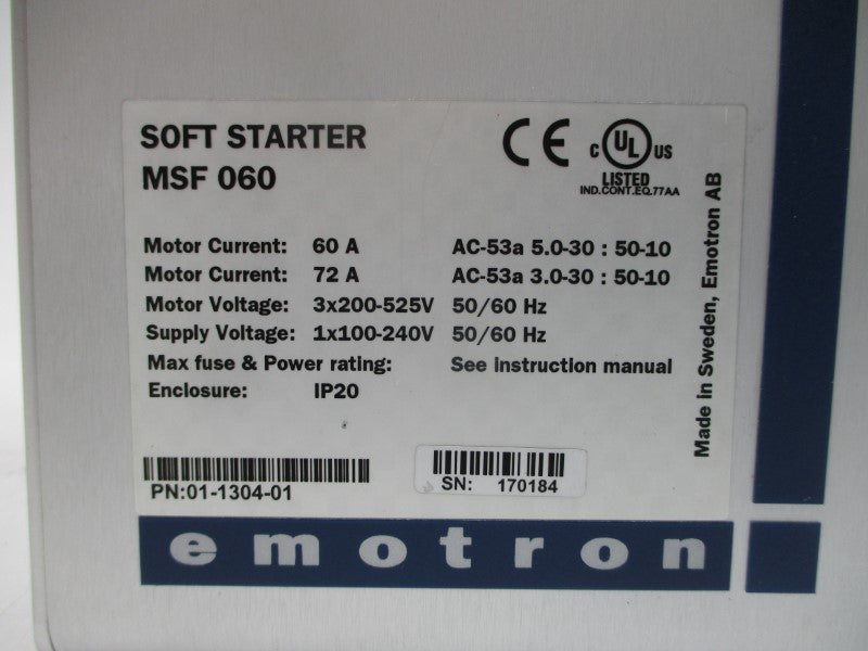 EMOTRON MSF060 01-1304-01 100-240V 72A NSMP