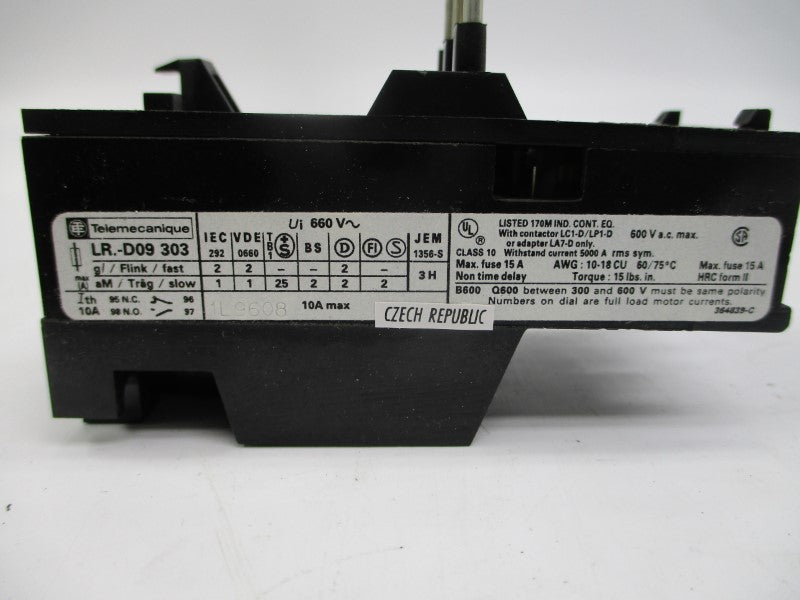 TELEMECANIQUE LR1-D09303 600VAC 0.25-0.40A NSNP