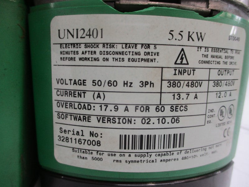 CONTROL TECHNIQUES UNI2401 380/480V 13.7A UNMP