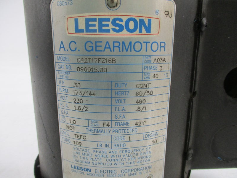 LEESON 096015.00 C42T17FZ16B 230/460V 1.6/2A NSNP