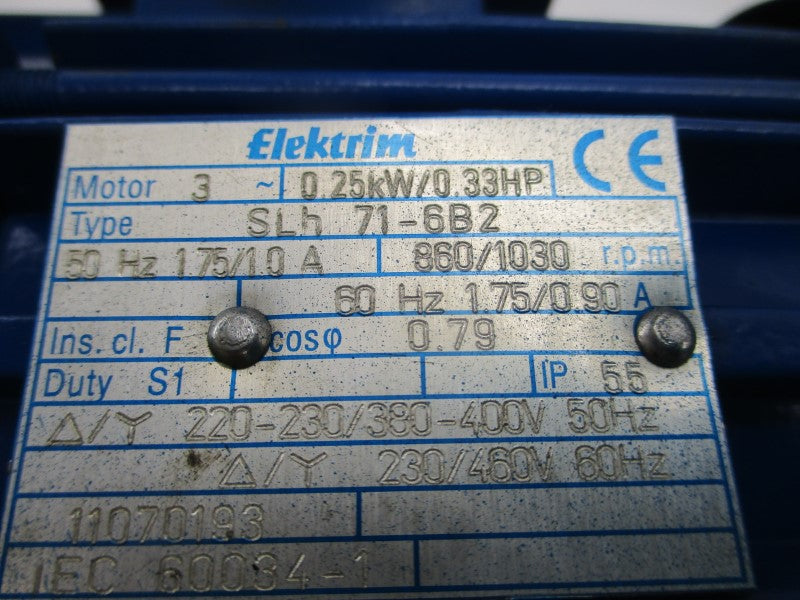 ELEKTRIM SLH71-6B2 230/460V 1.75/0.90A (AS PICTURED) NSNP