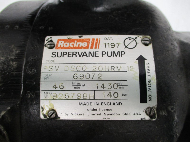 RACINE PSVDSC020HRM12 925798H UNMP