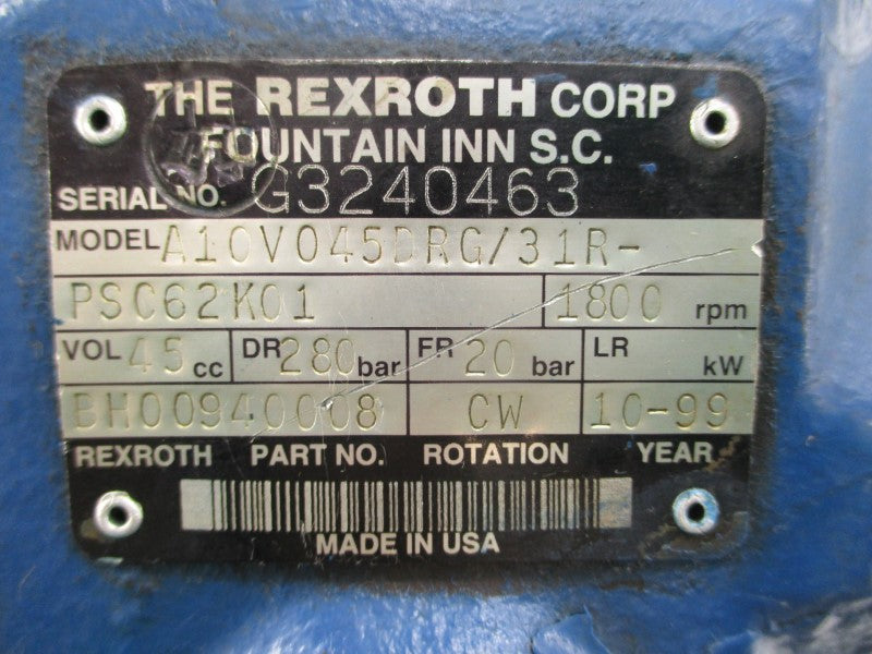REXROTH A10V045DRG/31R-PSC62K01 BH00940008 NSNP