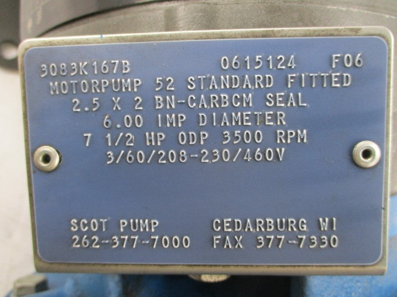 SCOT PUMP 3083K167B 208-230/460V 19-18/9A NSNP