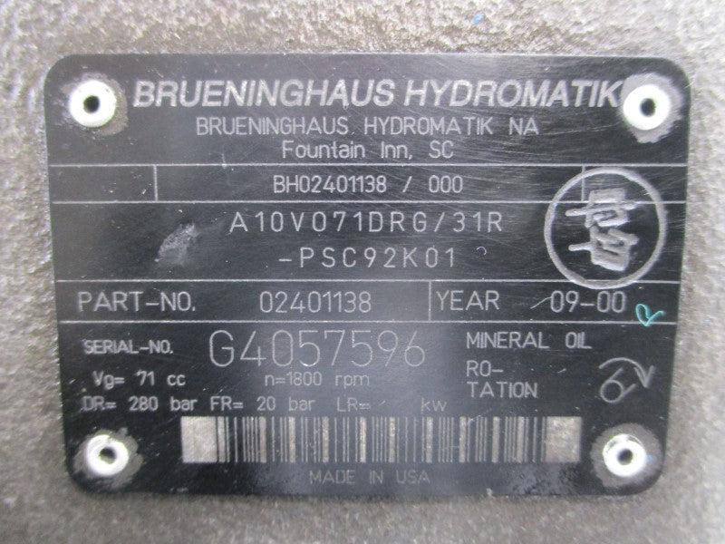 BRUENINGHAUS HYDROMATIK A10V071DRG/31R-PSC92K01 02401138 NSNP